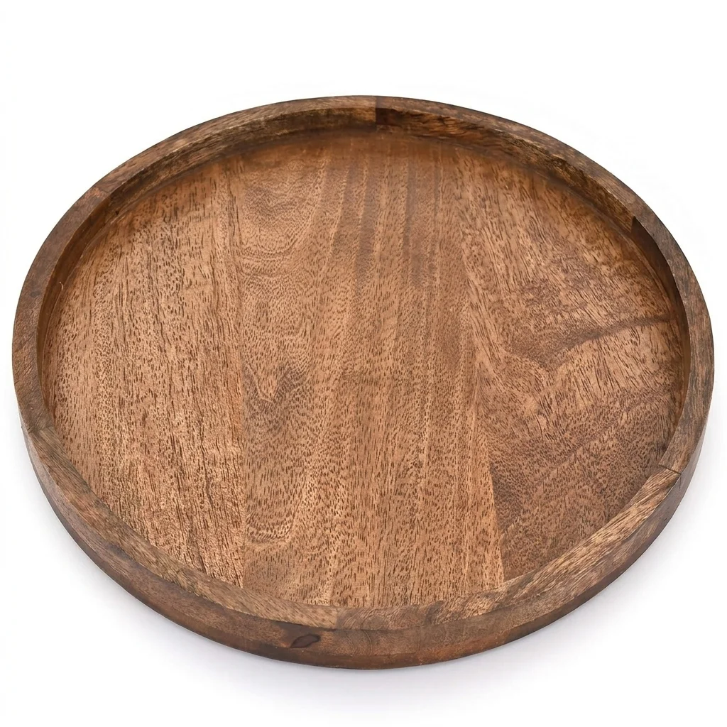EDHAS Round Wooden Decorative Tray – photo 1