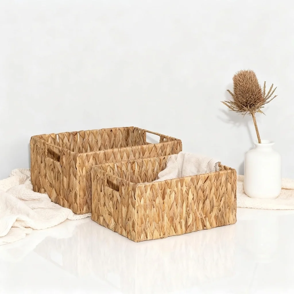 Large Woven Water Hyacinth Storage Basket – photo 2