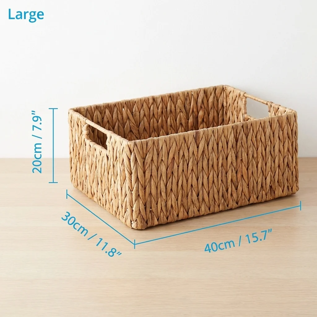 Large Woven Water Hyacinth Storage Basket – photo 3