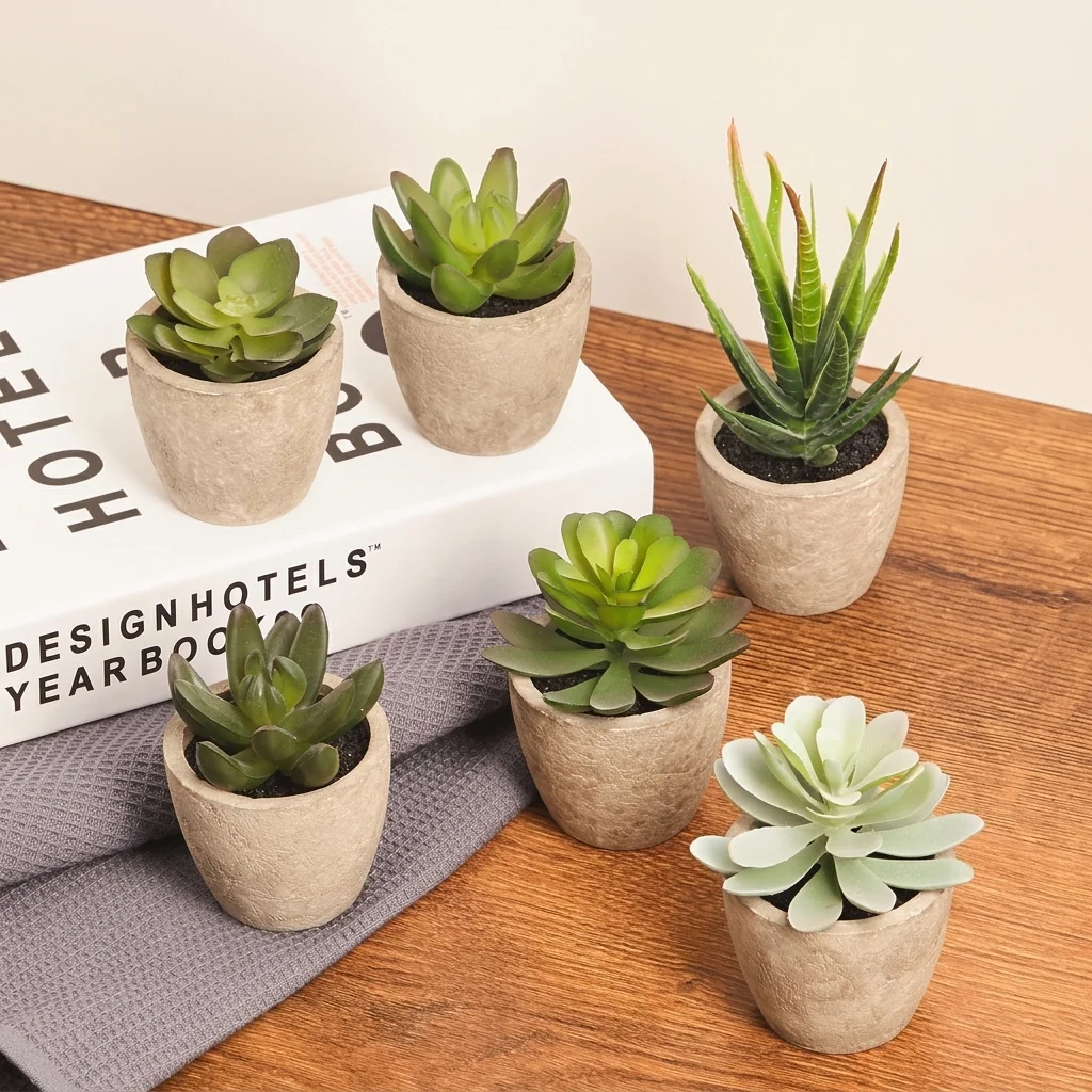 PRIMAISON Artificial Succulent Plants Set of 6 – photo 2