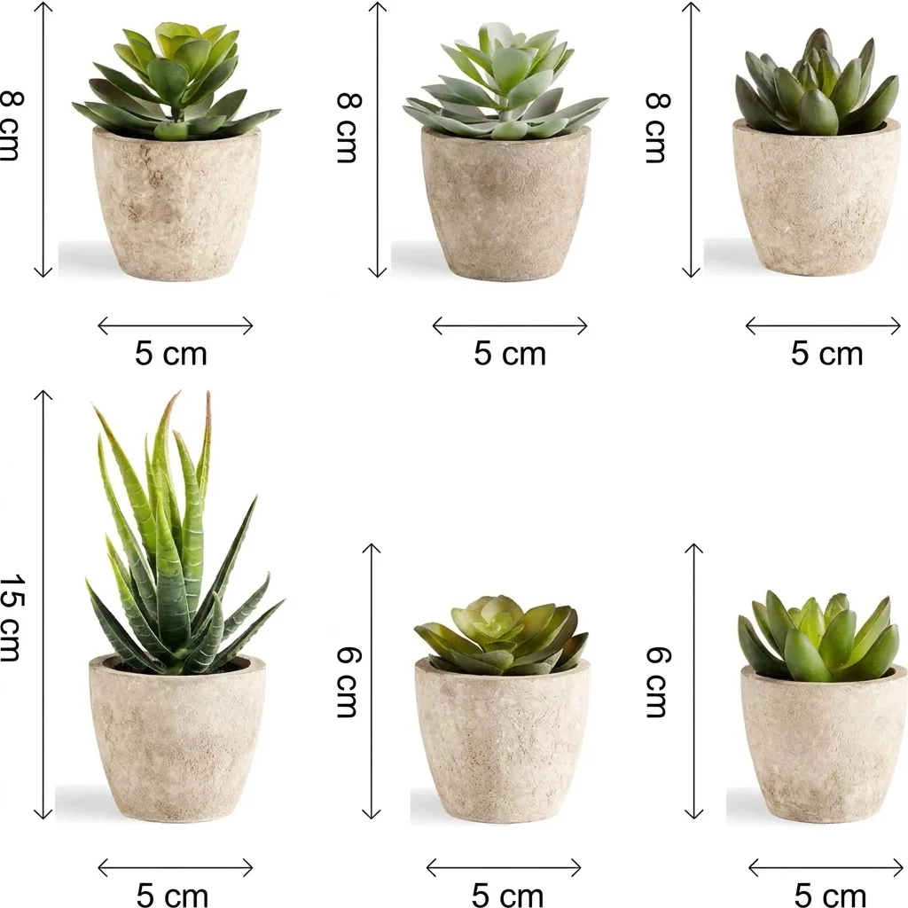 PRIMAISON Artificial Succulent Plants Set of 6 – photo 3
