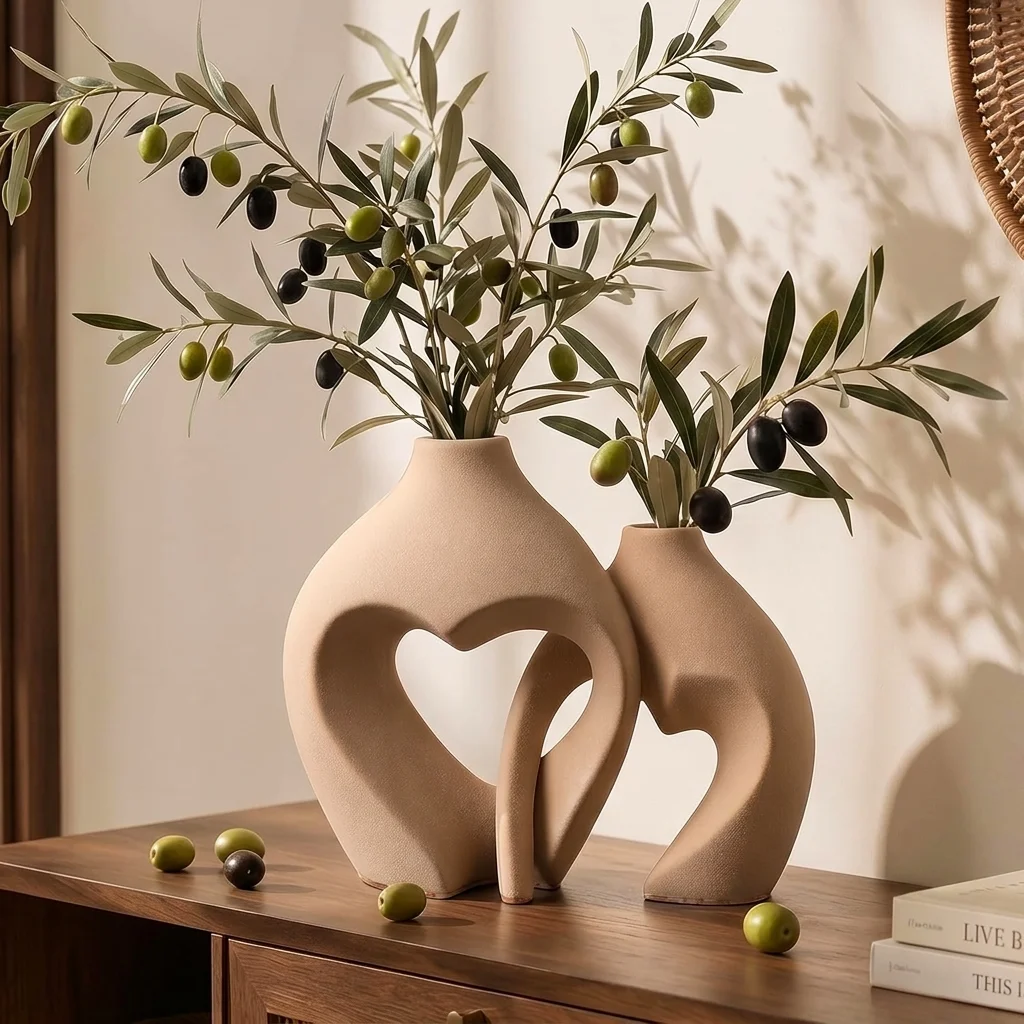 Zormon Heart Shaped Ceramic Vase Set – photo 3
