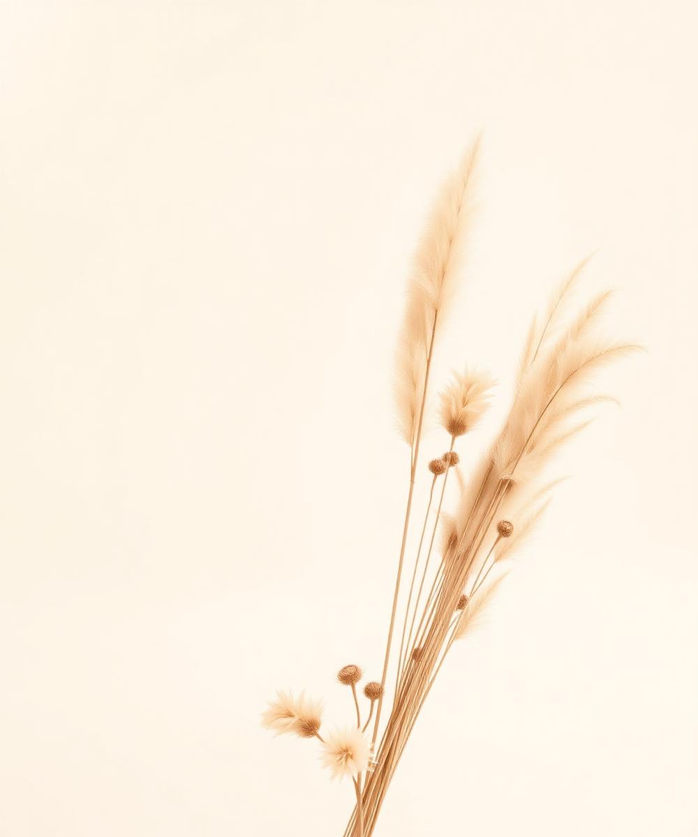 Bundle of dried pampas and bunny tail stems from the Heimora collection